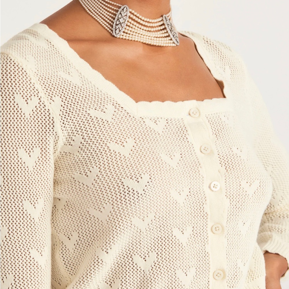 LoveShackFancy ♡ Heart Crop Cardigan - Picture 7 of 12